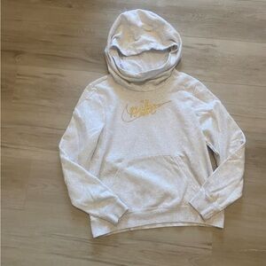 Nike Women’s Grey Hoodie Funnel Cowl Neck Gold M